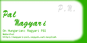 pal magyari business card